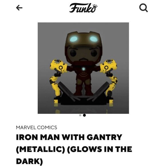 IRON MAN WITH GANTRY (METALLIC) (GLOWS IN THE DARK) - Picture 2 of 7